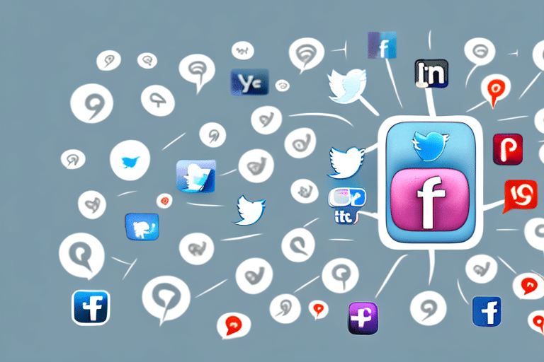 A powerpoint slide with four different social media icons in the corner