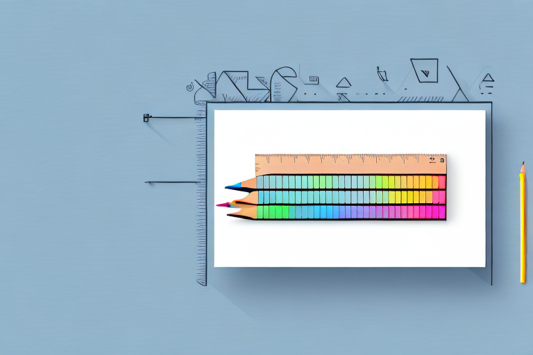 A ruler and pencil drawing a straight line on a powerpoint slide