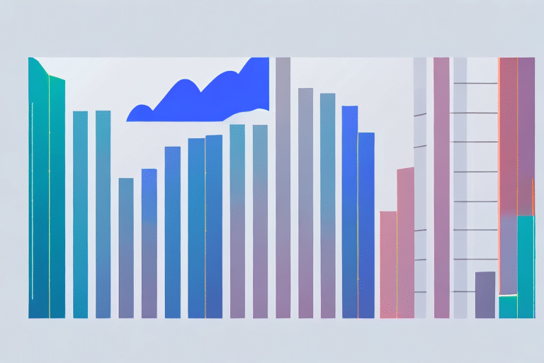 A colorful stacked bar chart with labels and data points