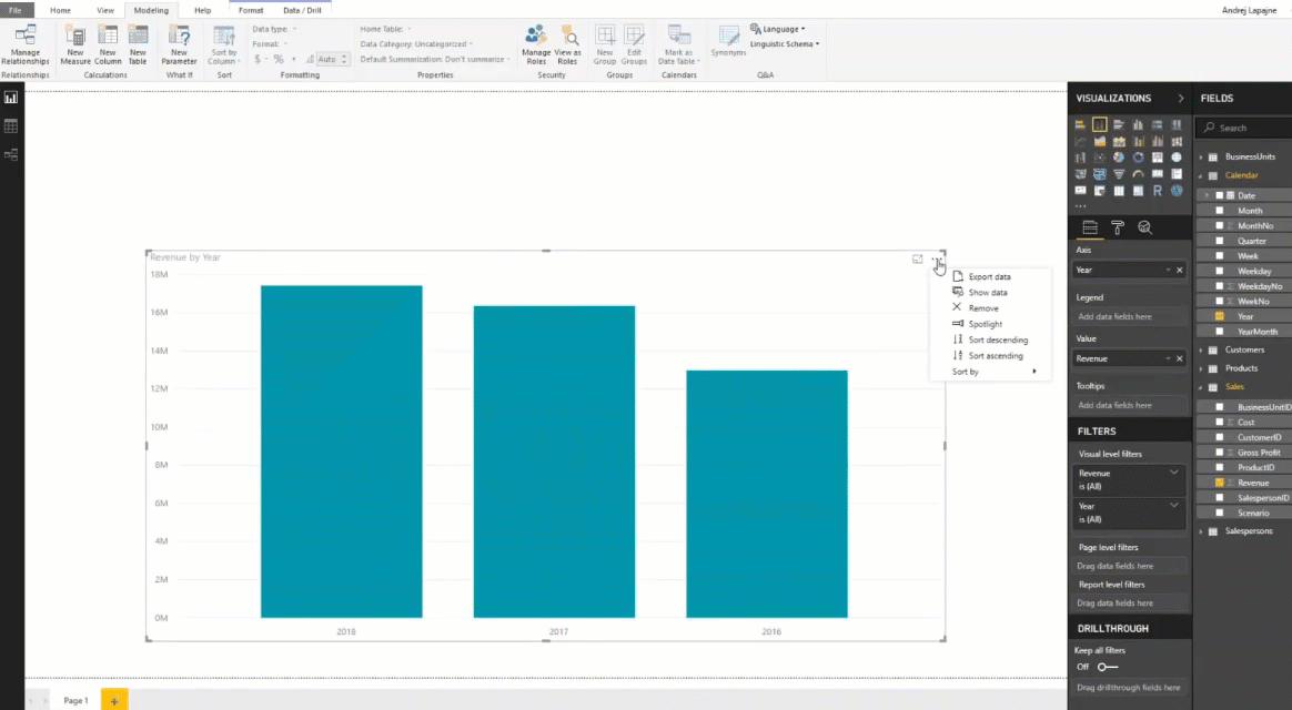 Power BI visual: sort years and months properly