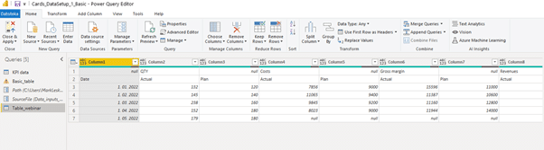 consolidate kpis with power query excel
