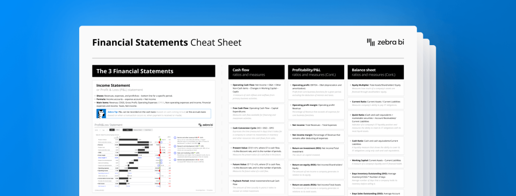 Financial statements cheat sheet by Zebra BI