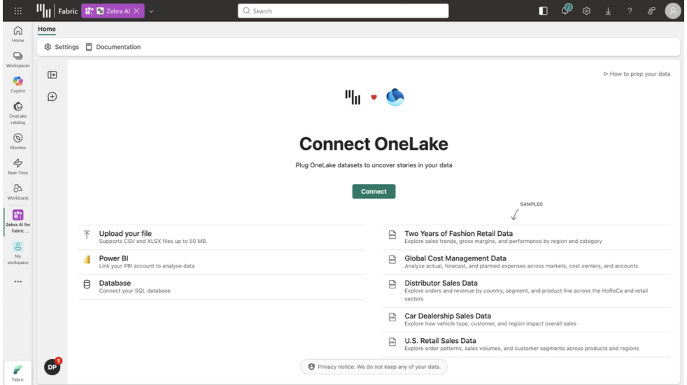 Zebra AI Workload in Microsoft Fabric